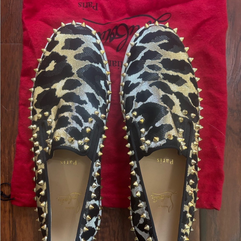 Studded Leopard Print Women's Shoes